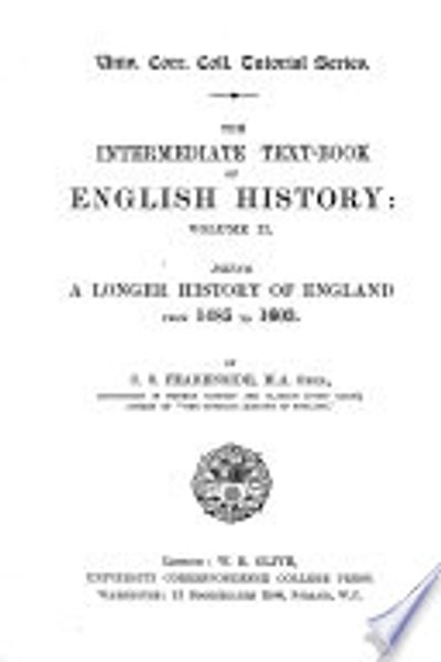 Cover of The intermediate text-book of English history, by C.S. Fearenside (A.J. Evans)