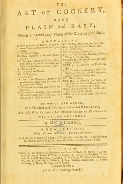 Cover of The art of cookery, made plain and easy