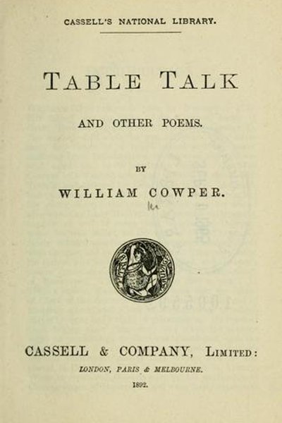 Cover of Table talk, and other poems