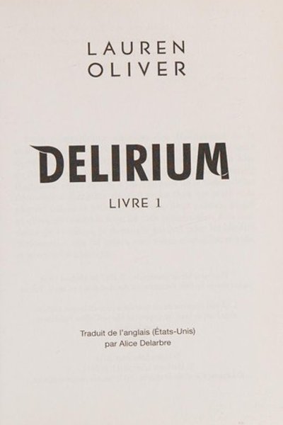 Cover of Delirium