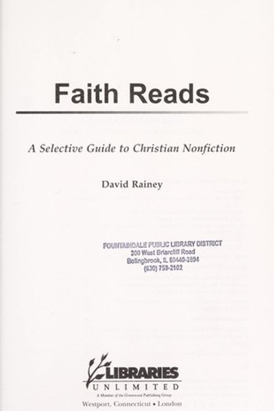 Cover of Faith reads