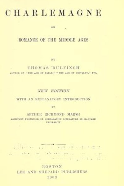 Cover of Legends of Charlemagne, or, Romance of the Middle Ages