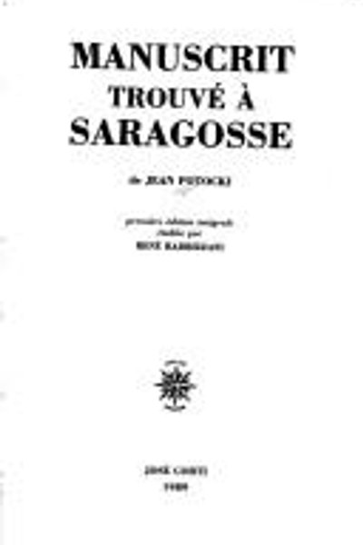 Manuscrit trouvé à Saragosse