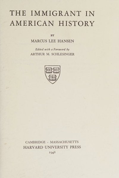 Cover of The immigrant in American history