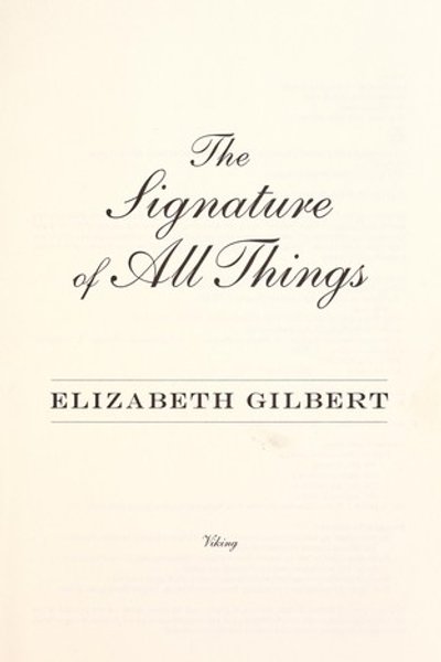 Cover of The signature of all things