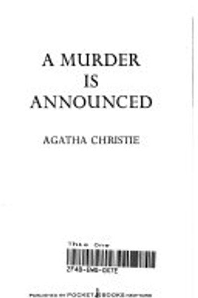 Cover of A Murder Is Announced