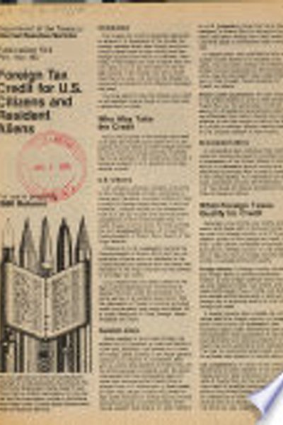 Cover of Foreign tax credit for U.S. citizens and resident aliens