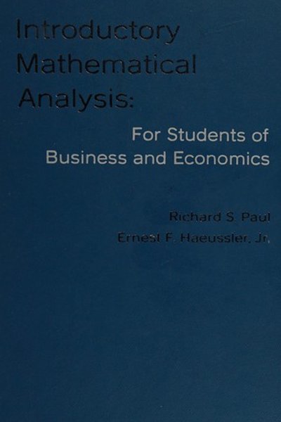 Cover of Introductory Mathematical Analysis