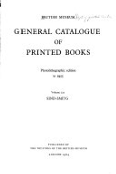 Cover of General catalogue of printed books