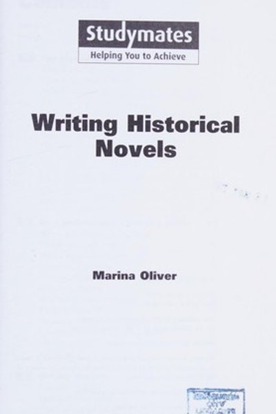 Cover of Writing historical fiction