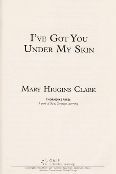 Cover of I've got you under my skin